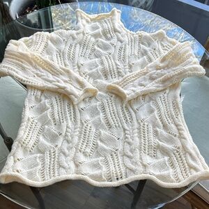 Elegant Cream Cable Knit Sweater